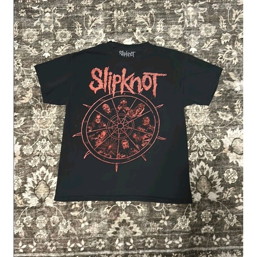 Slipknot T-Shirt Large Black 2021 Metal Band Tee Nonagram Tribal S Graphic Shirt